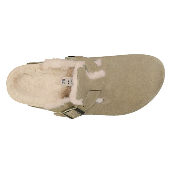 Birkenstock Suede Leather Boston Shearling